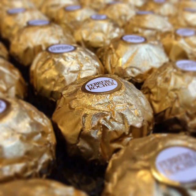 Gold wrapped Ferrero Rocher 