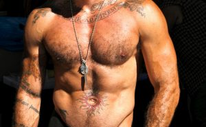 Naked torso of muscular man 
