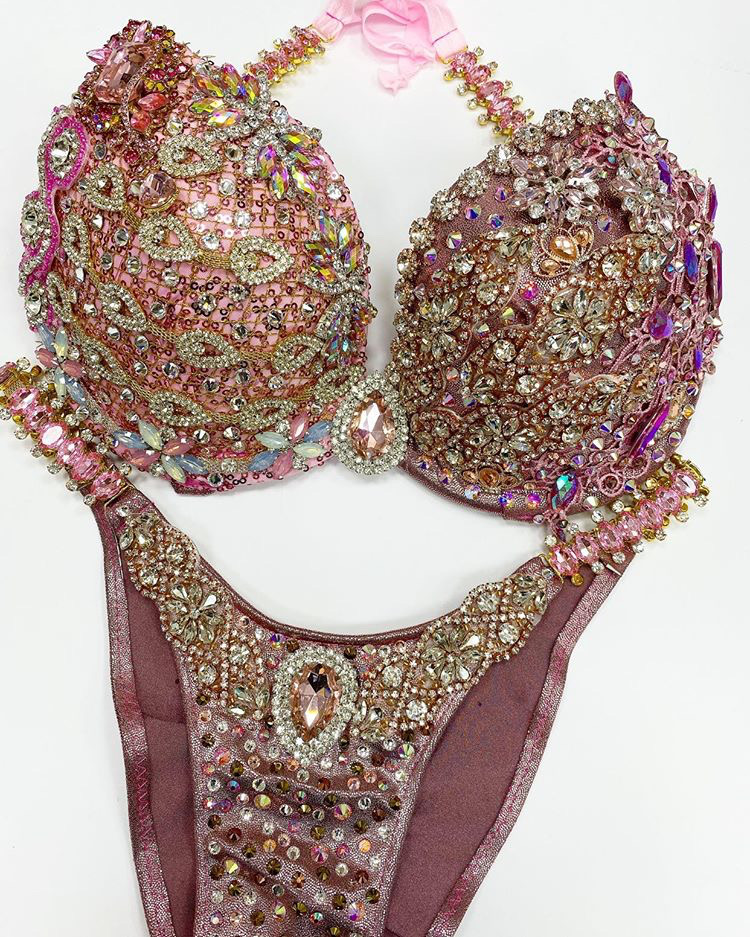 A beautiful sparkling bikini for a Body Building competition